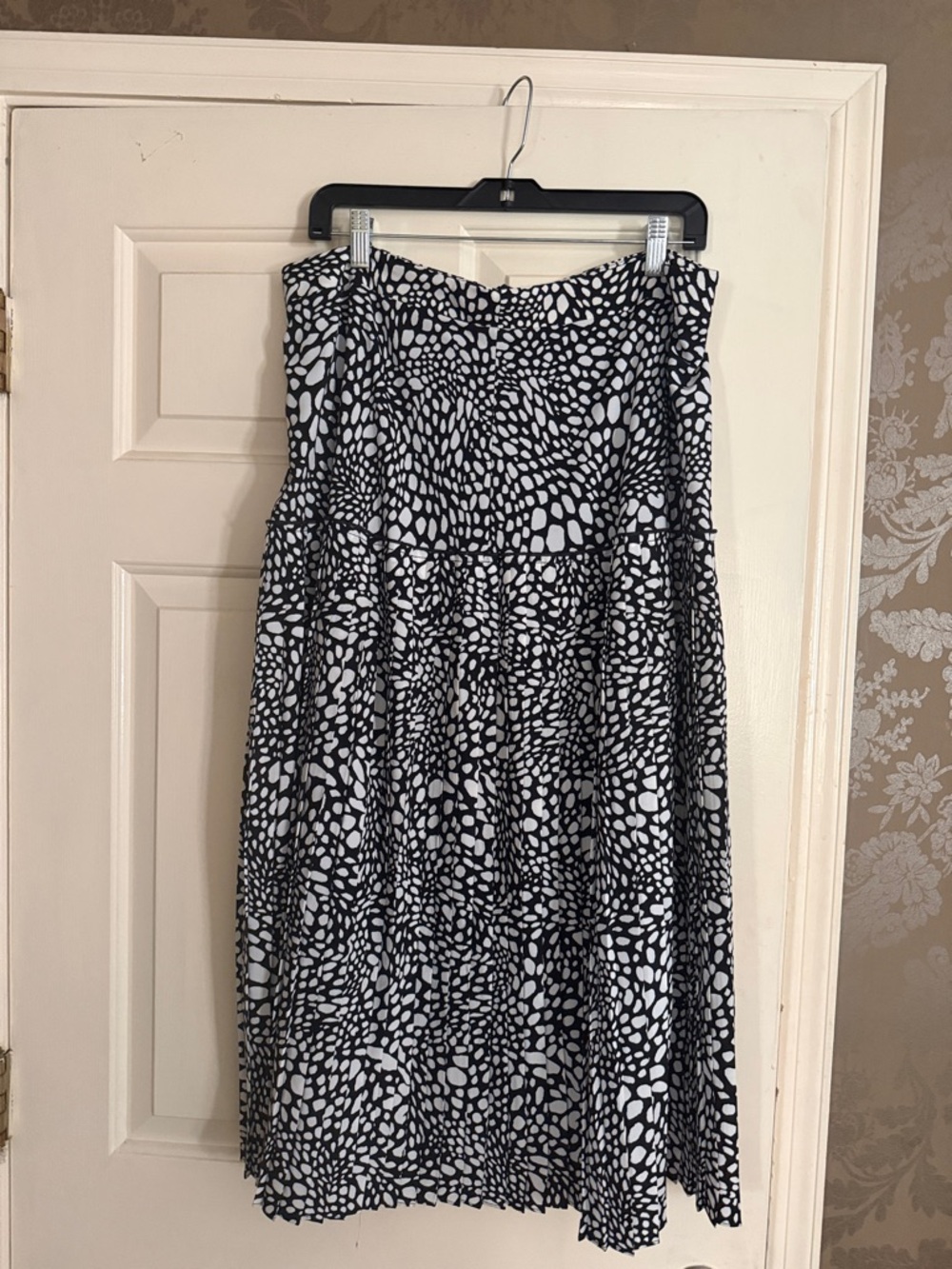 MARBLE Black & White Printed Midi Women's Skirt